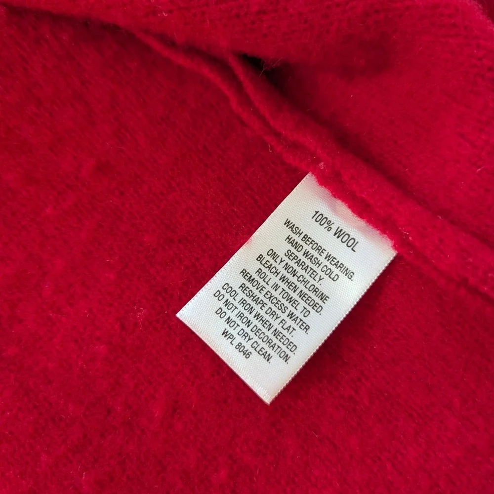 Unbranded Wool Cape Women M Red Asymmetrical Wrap Coat Old Money Minimalist‎